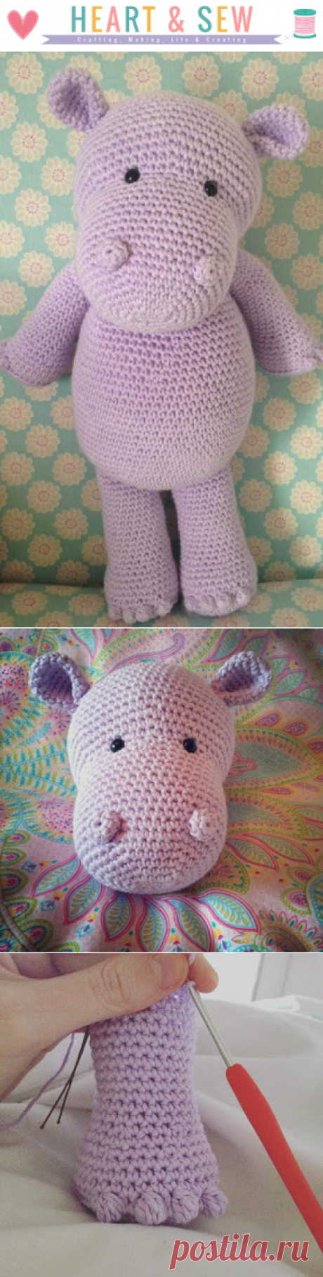 Heart &amp; Sew: Happy Hippo - Free Crochet / Amigurumi Pattern