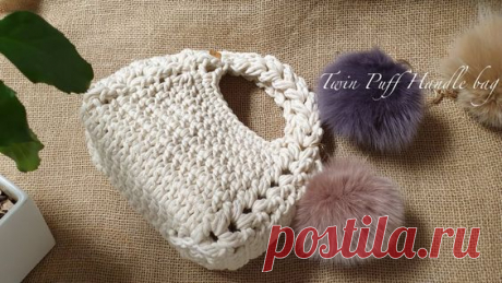 [ENG](코바늘가방)트윈퍼프핸들백How to crochet A twin puff handle bag