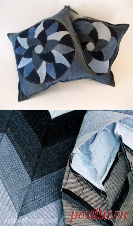 Замечательные подушки из старых джинсов. мастер-класс. — Сделай сам, идеи для творчества - DIY Ideas
