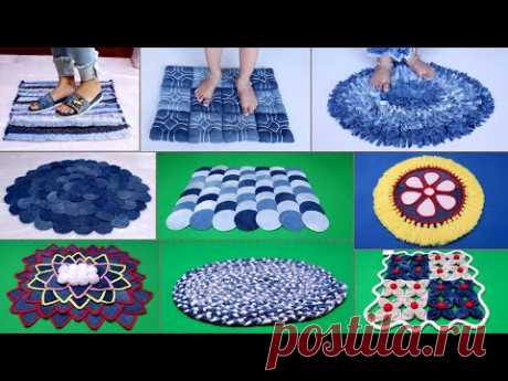 10 Beautiful Doormat Making || Old Clothes Reuse Idea || Jeans Handmade Things