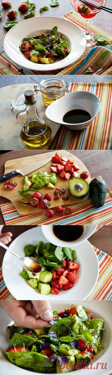 Салат с клубникой и авокадо - пошаговый рецепт с фото - салат с клубникой и авокадо - как готовить: ингредиенты, состав, время приготовления - Леди Mail.Ru
