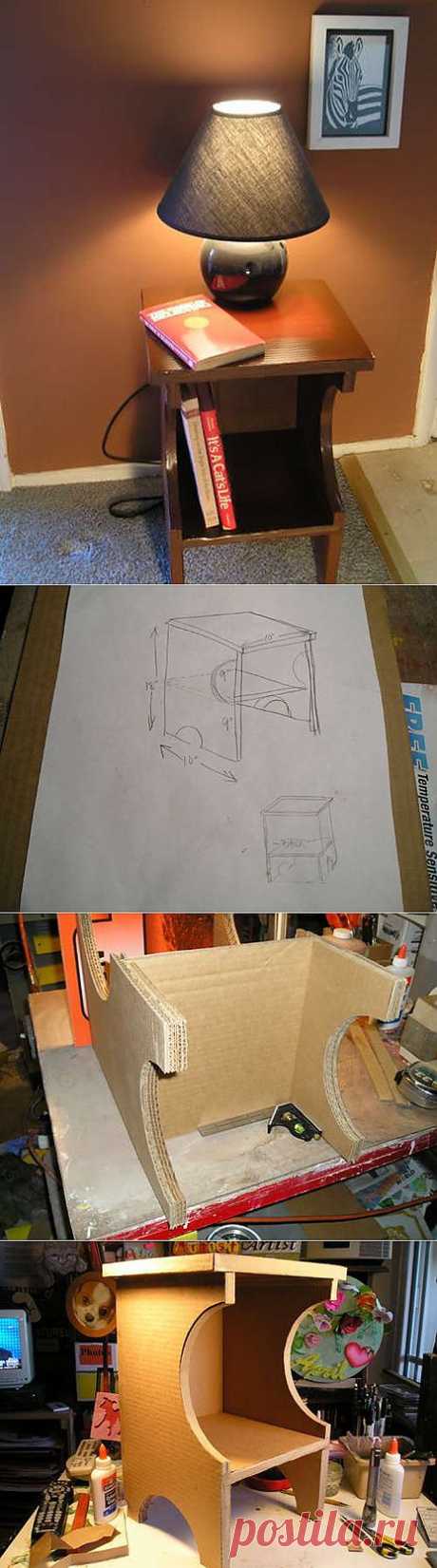 Как из картона сделать прикроватный столик / KNITLY.com - блог о рукоделии