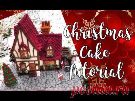 Christmas cake tutorial | Cottage Cake tutorial | House cake tutorial