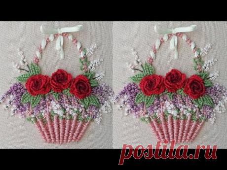 3Д Вышивка | Красивый букет цветов | легкие стежки