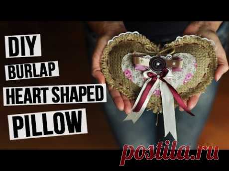 DIY Burlap Heart Pillow