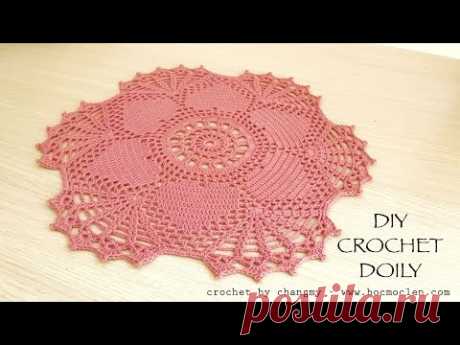 DIY crochet doily | Hướng dẫn móc khăn trải bàn hoa văn trái tim | by changmy