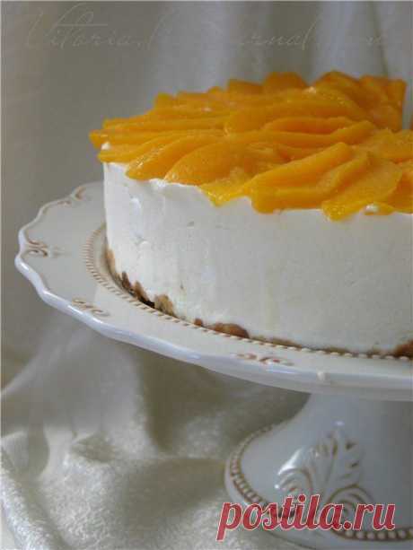 Торт творожный мусс с белым шоколадом и персиками - Сладкий мир