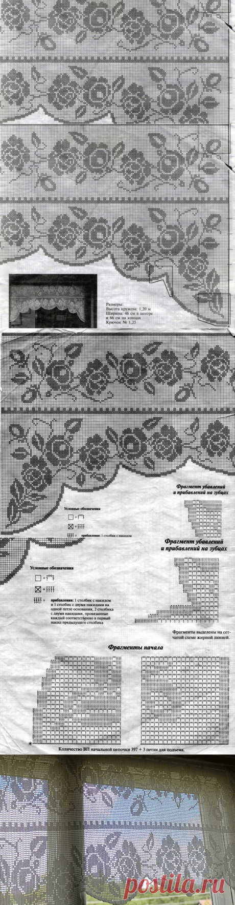 МОИ ПЕТЕЛЬКИ: Шторы филейные с розами