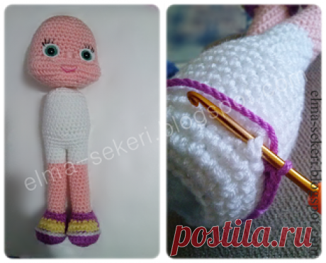 Elma Şekeri El Sanatları Atölyesi - Amigurumi Bebekler ve Örgü Modelleri: Amigurumi Masha Tarifi / Amigurumi Masha Free Pattern