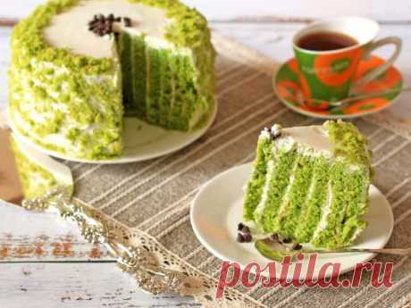 Изумрудный сливочный торт со шпинатом — рецепт с фото пошагово(***)