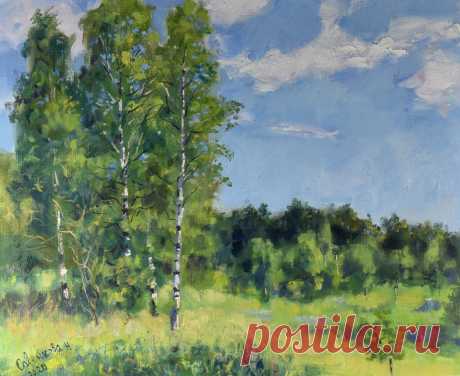 Birch Painting Landscape Nature Trees Or, Painting by Natalya Savenkova | Artmajeur Buy art from Natalya Savenkova (Free Shipping, Secured direct purchase): Painting titled "Birch Painting Landscape Nature Trees Original Art Summer"