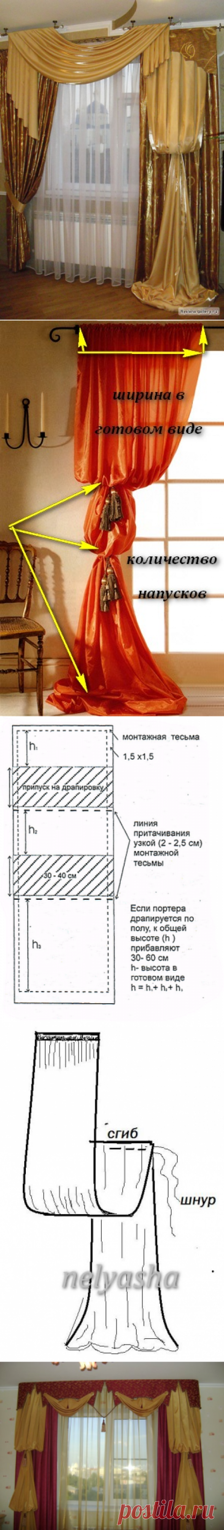 Шьём штору - &quot;Рукав Епископа&quot;! Расчёт расхода ткани и принцип изготовления.