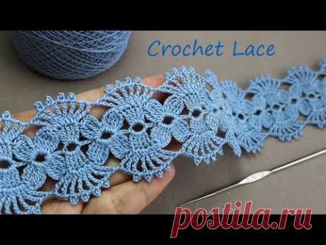 КРУЖЕВО КРЮЧКОМ простое вязание для начинающих МАСТЕР-КЛАСС How to Crochet Lace Tape Ribbon