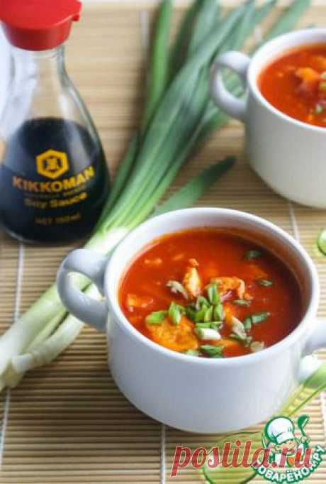 Быстрый китайский томатный суп с яйцом - кулинарный рецепт