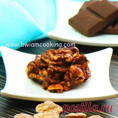 Печенье шоколадное из кукурузных хлопьев - Пошаговый рецепт с фото