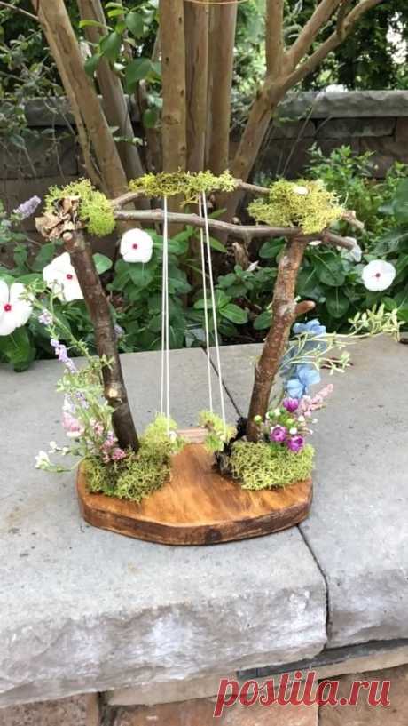 Fairy Swing~ Fairy Gardens #gardenideas #garden #gardendesign