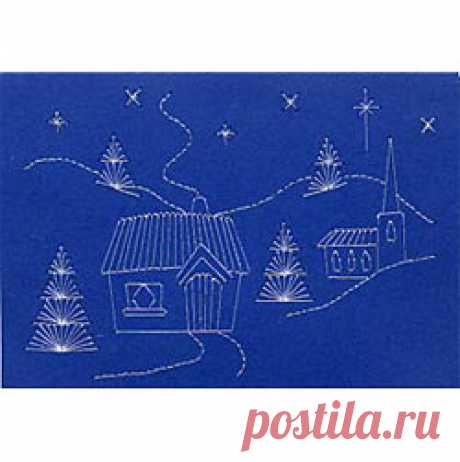 Winter Scene C7-3 | Christmas | Form-A-Lines Stitching Cards | ePatterns | Paper Embroidery
