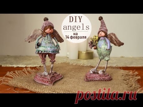 МИЛЫЕ Ангелы подарок своими руками на День святого Валентина / DIY Angels Gift for Valentines Day