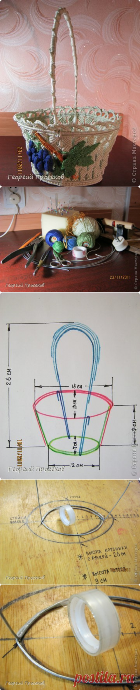 Макраме. Корзинка &quot;Виноград&quot;. Мой МК. | Страна Мастеров