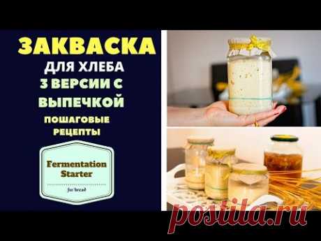 ЗАКВАСКА ДЛЯ ХЛЕБА. ПОШАГОВЫЙ РЕЦЕПТ. 3 ВЕРСИИ С ВЫПЕЧКОЙ Fermentation starter for bread