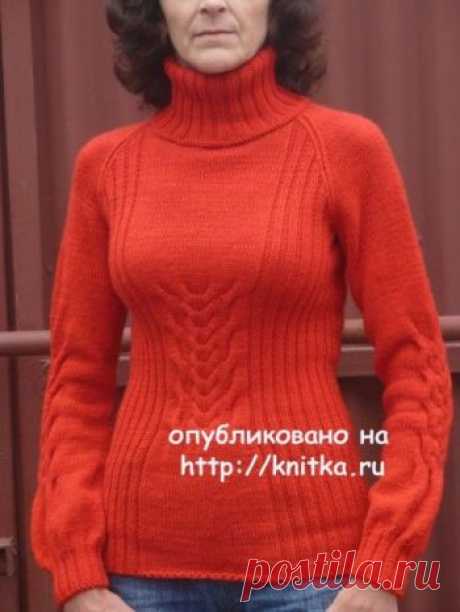 Вязаный спицами свитер. Работа Марины Ефименко,  Вязание для женщин Здравствуйте девочки! Ну вот и осень...Готовим теплые вещи. Вот моя обновочка. Простой в исполнении свитер, без наворотов. Теплый и уютный. Пряжа "Тайга