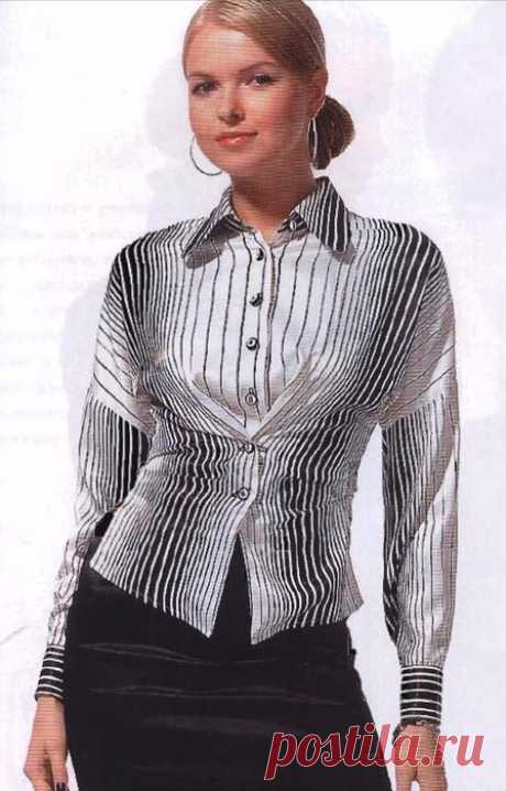 Блузка с двойной застёжкой Модная одежда и дизайн интерьера своими руками