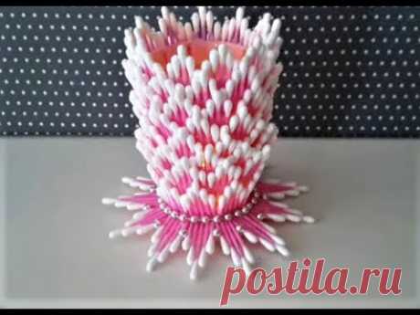 ВАЗА ИЗ ВАТНЫХ ПАЛОЧЕК ...VASE OF Wadded Sticks ...