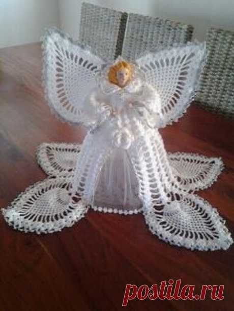 Crochet Village and christmas angel