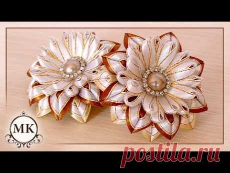 Резинки для волос. Канзаши. МК. / DIY. Kanzashi. Scrunchy.