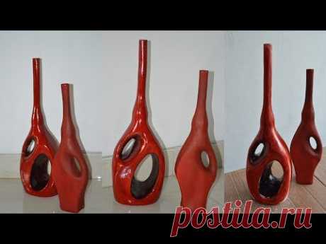 JARRONES MODERNOS EFECTO VIDRIO HECHOS DE CARTÓN-MODERN VASES