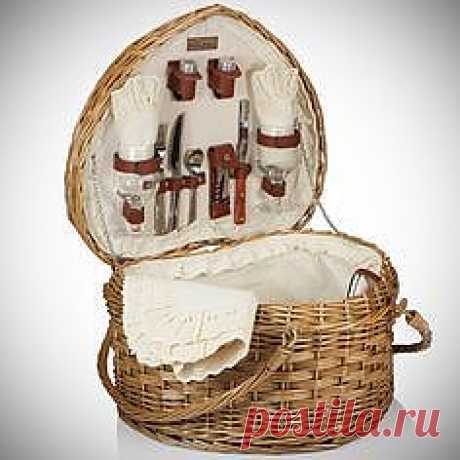 Picnic Time Heart Basket / Handmade / плетение из газет / Pinme.ru / Ольга Билецкая