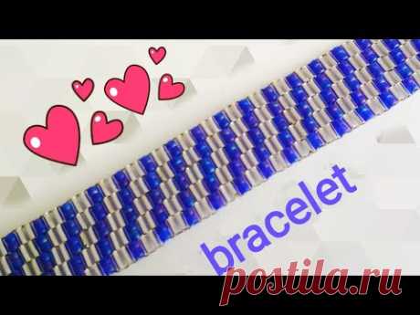 Bracelet-tutorial. Браслет из бисера и стекляруса. МК