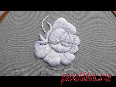 Best 3D Rose Japanese embroidery? Easy Satin stitch & padding thread