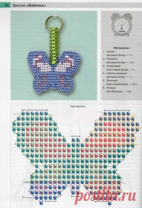 Брелок Бабочка 
Книга Брелоки из бисера 
Автор Елена Вирко