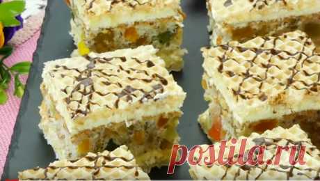 Пирожное «Мозаика» с орехами и рахат-лукумом: любимый десерт