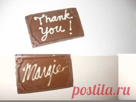 Chocolate "Mirror Writing" on Message Card Molds