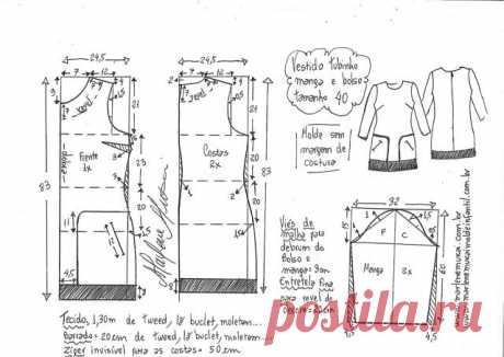 Выкройка платья с декоративными карманами (Шитье и крой) – Журнал Вдохновение Рукодельницы
