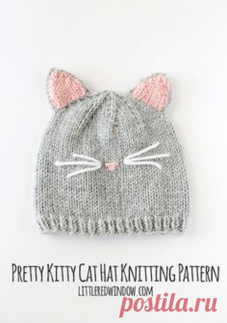 cat hat pattern, kitty cat hat, baby cat hat, baby kitty hat, cat knitting pattern, cat hat photo prop- This ad-free one-page printable PDF version of my very popular Pretty Kitty Cat Hat Baby knitting pattern (pattern is found for free here in 6 month size only: https://littleredwindow.com/2016/05/pretty-kitty-cat-hat-knitting-pattern.html ) This PDF pattern is an instant download. The PDF knitting pattern has instructions for sizes 0-3 months, 6 months, 12 months and 2T+. Gauge: 20st = 4 in...