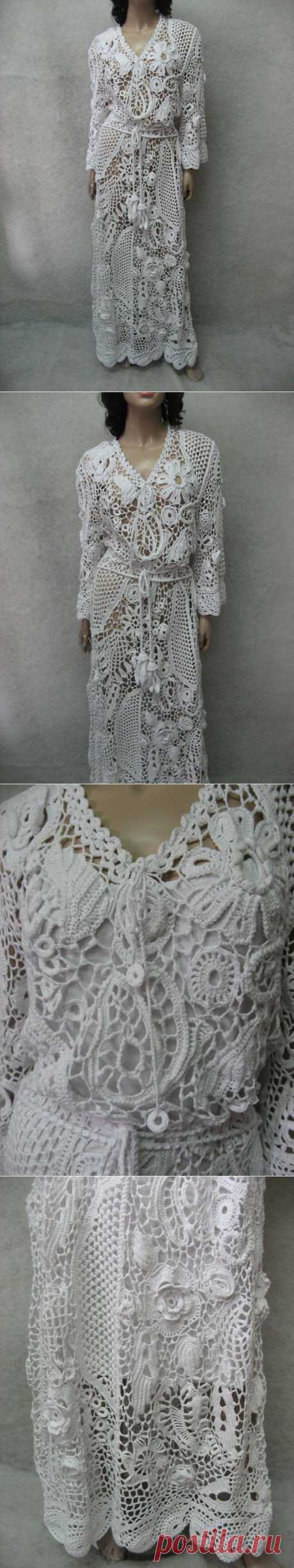 The glorious Crocheted white irish lace dress by TalitaHandMade