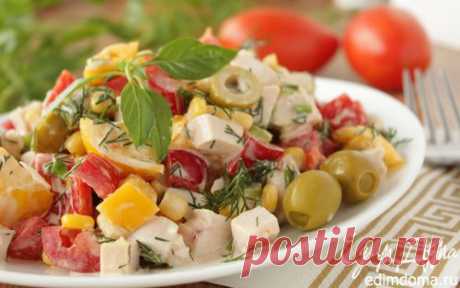 Хрустящий овощной салат с копченой куриной грудкой | Кулинарные рецепты от «Едим дома!»
