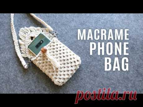 DIY Macrame Phone Bag Easy - YouTube