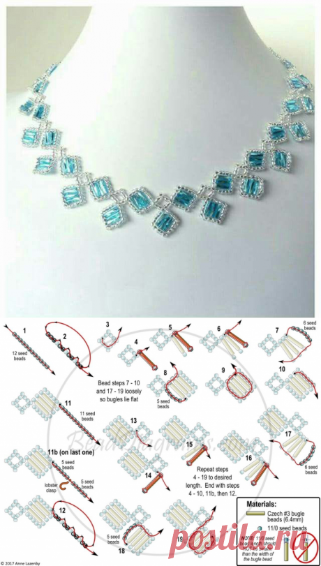 Изысканное колье из бисера и стекляруса &amp;mdash; Сделай сам, идеи для творчества - DIY Ideas