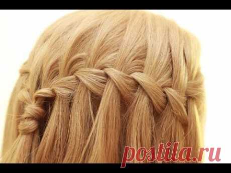 Плетение косички водопад. Waterfall Braid