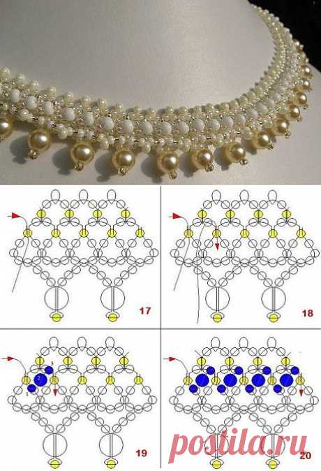 Нежное ожерелье. Схема плетения / Украшения из бисера: схемы, мастер классы / PassionForum - мастер-классы по рукоделию