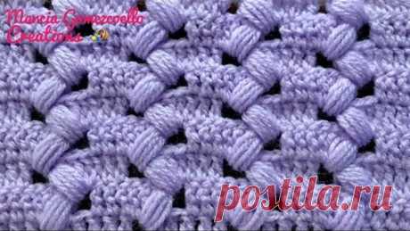 TEJIDOS A CROCHET: Punto Puff Zigzag/ HOW TO CROCHET: Puff zigzag