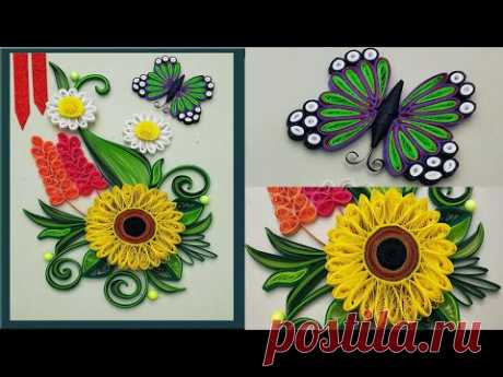 DIY Greeting Card: Paper Quilling Flower Art by HandiWorks |Paper Quiling Art