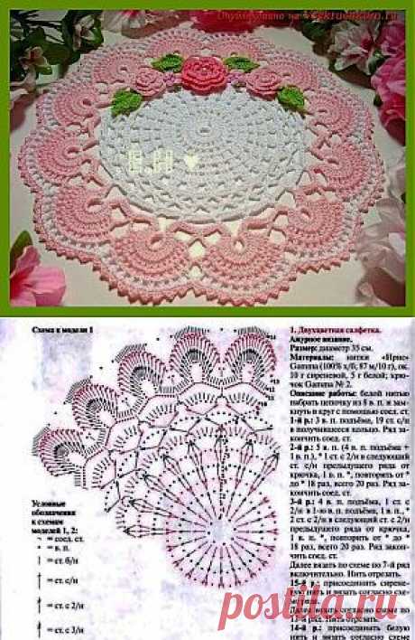 Чудная салфетка, выполненная крючком.