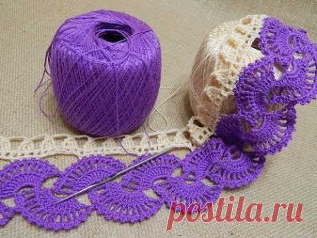 Orilla # 14 Abanicos dos colores Crochet parte 1 de 2 - YouTube
