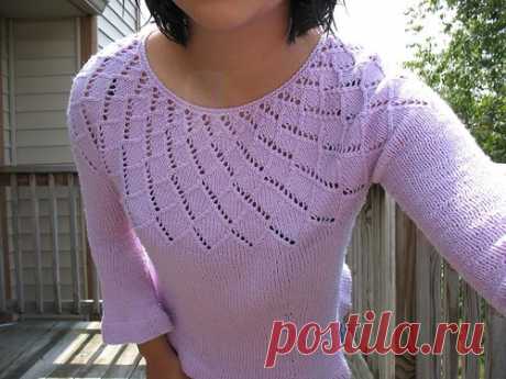 Пуловер Phyllo Yoked от Норы Гохан (спицы)