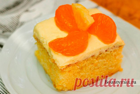 Мандариновый пирог с ананасовым кремом - просто находка для любителей мандаринов!
